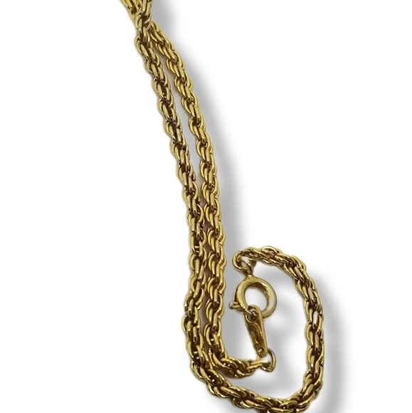 VINTAGE PORCELAIN ROSES DETAILED GOLDTONED HEART PENDANT & ROPE CHAIN NECKLACE - Picture 5 of 5